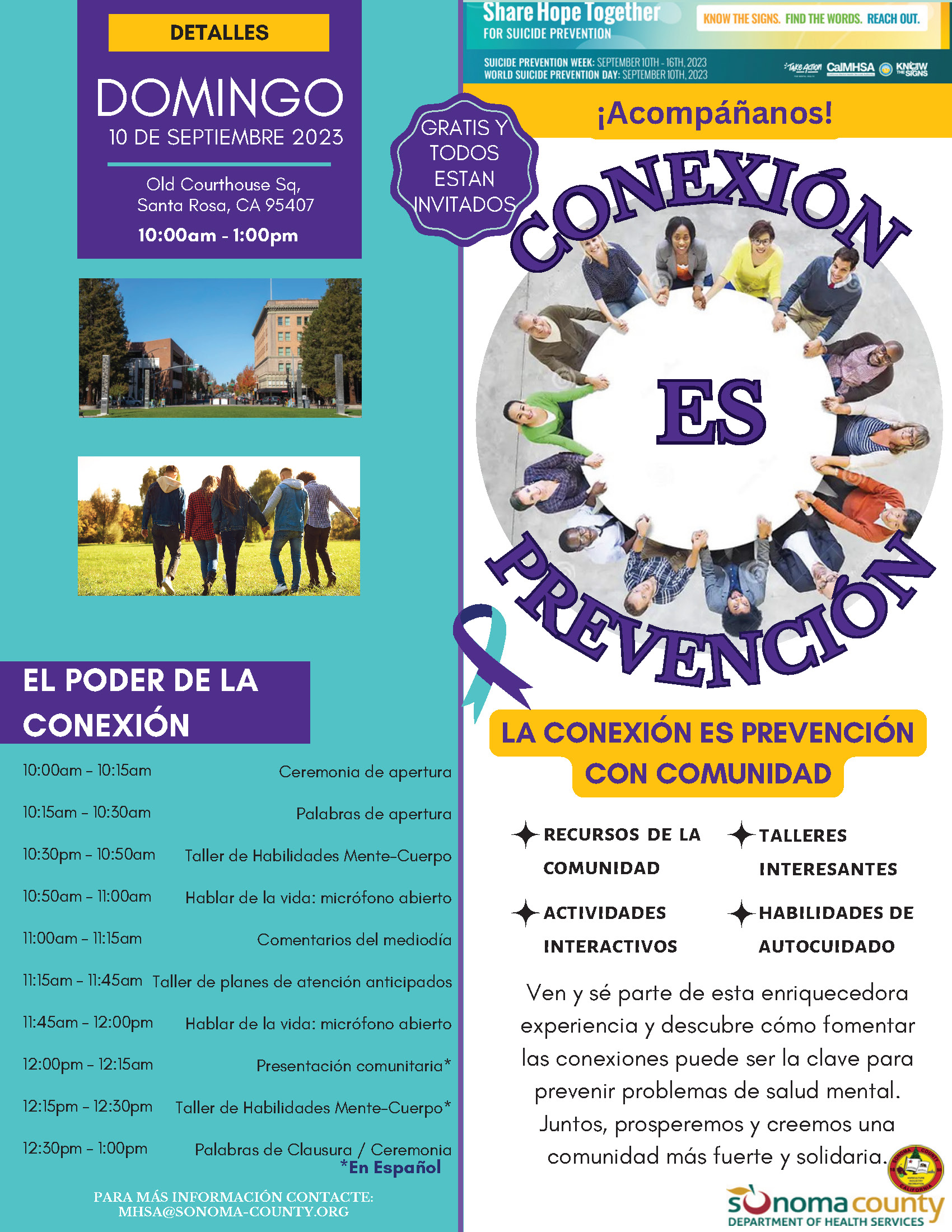 Connection is Prevention Flyer Spanish