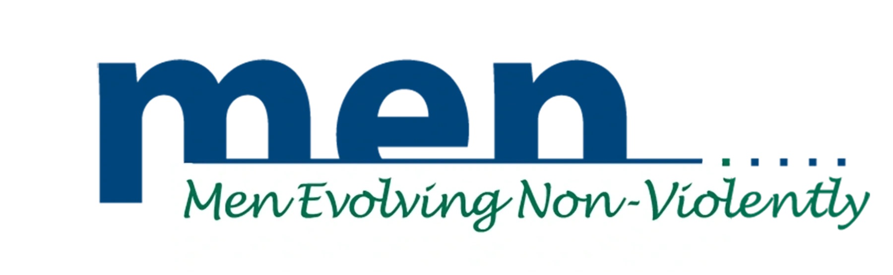 Logo that reads, "Men Evolving Non-Violently"