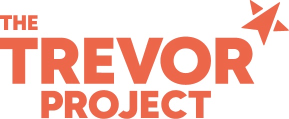 Logo that reads "The Trevor Project," which also has a star.