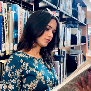 Samikshya Pudasaini reading a book